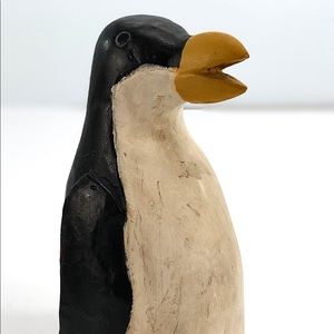 Vintage hand carved wooden Penguin Folk Art figure